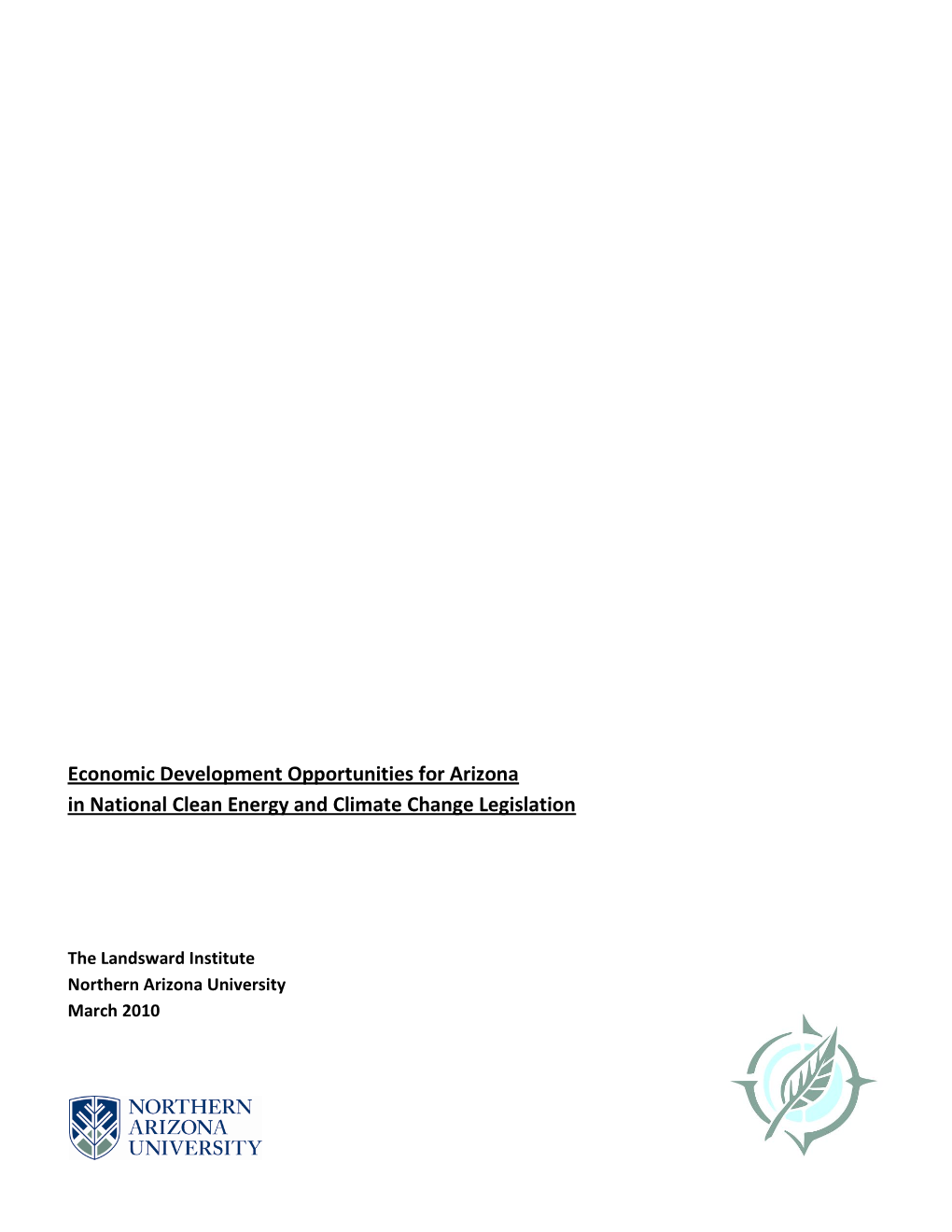 Economic Development Opportunities for Arizona in National Clean Energy and Climate Change Legislation