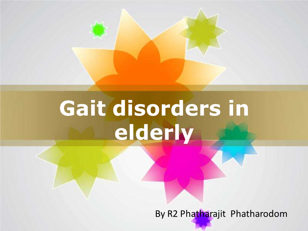 Gait Disorders in Elderly