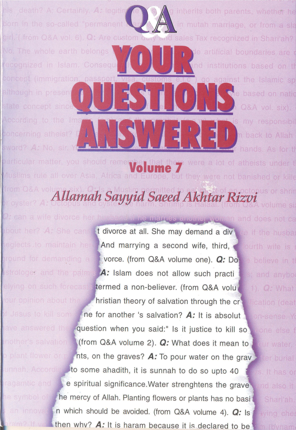 Your Questions Answered Volume VII