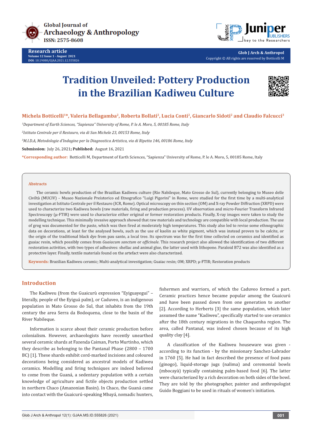 Tradition Unveiled: Pottery Production in the Brazilian Kadiweu Culture