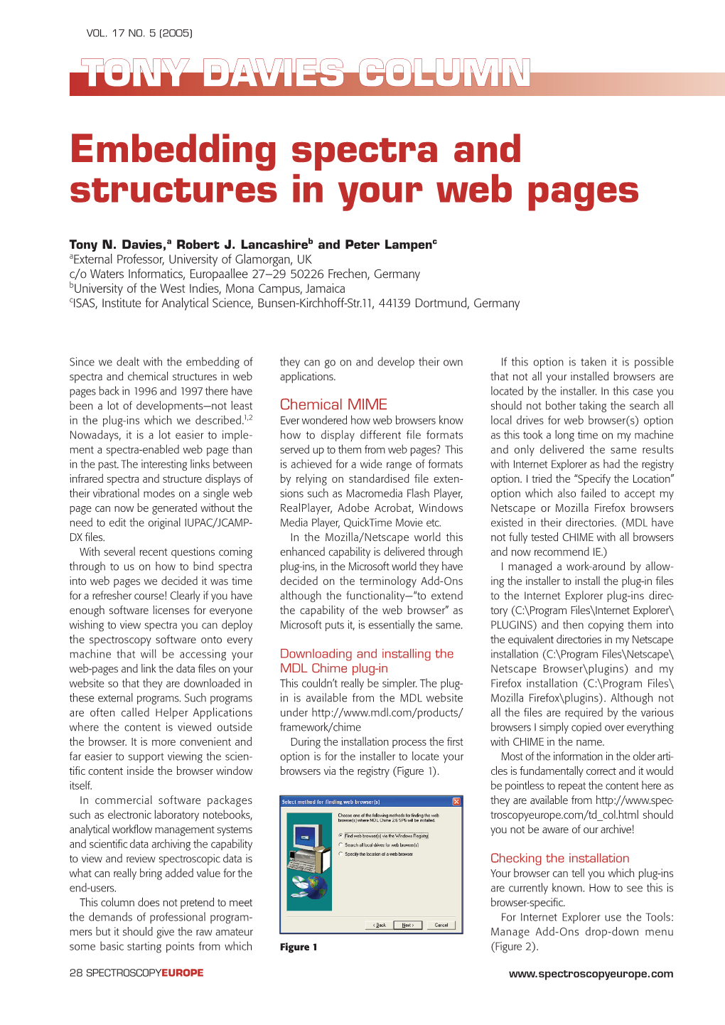 Embedding Spectra and Structures in Your Web Pages