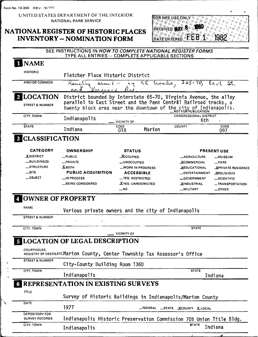 National Register of Historic Places Inventory - Nomination Form