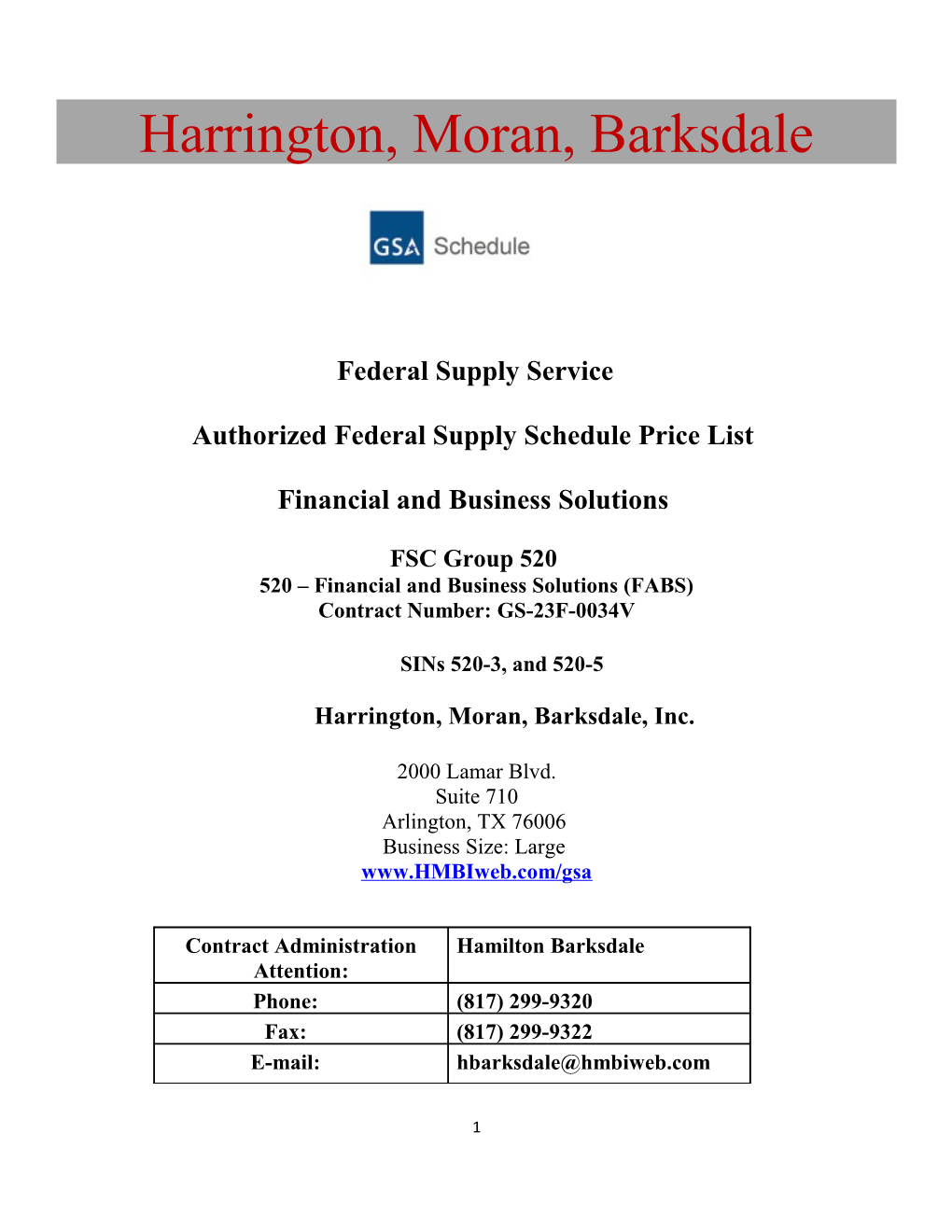 Authorized Federal Supply Schedule Price List s14