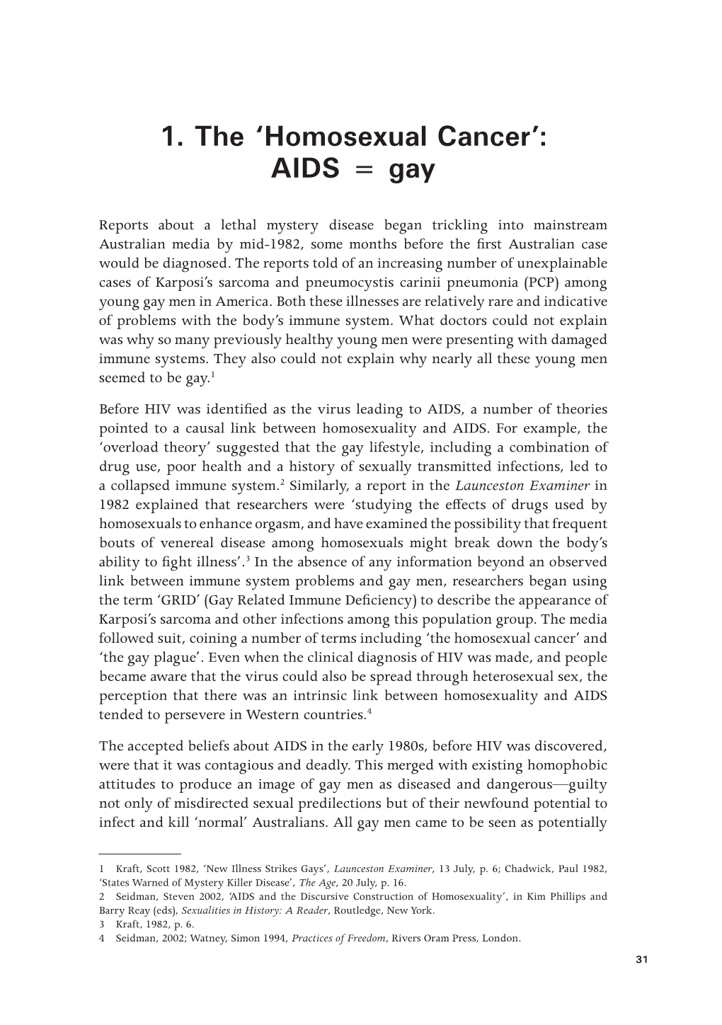 Movement, Knowledge, Emotion: Gay Activism and HIV/AIDS in Australia
