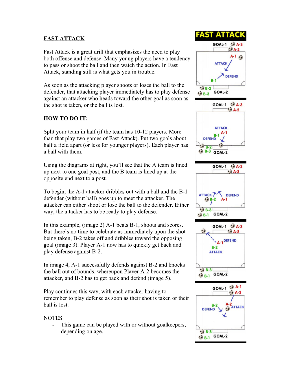 Fast Attack Is a Great Drill That Emphasizes the Need to Play Both Offense and Defense