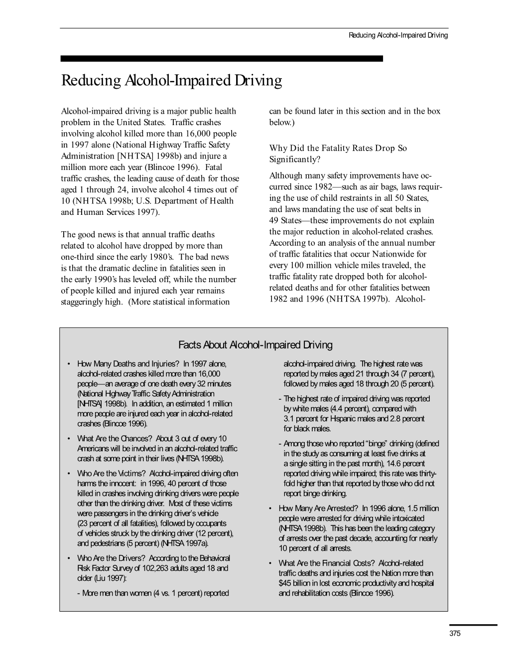 Reducing Alcohol-Impaired Driving