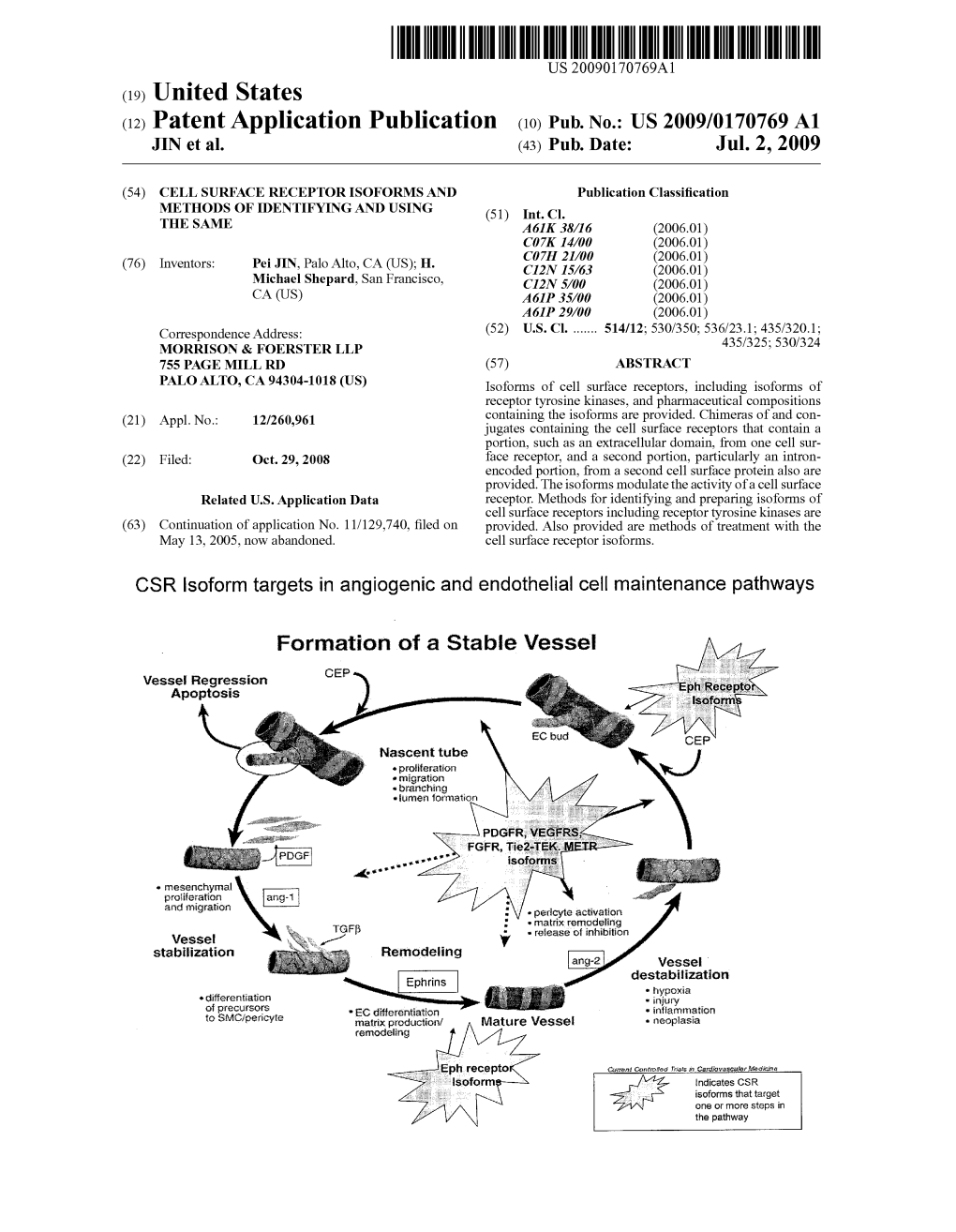 (12) Patent Application Publication (10) Pub. No.: US 2009/0170769 A1 UN Et Al