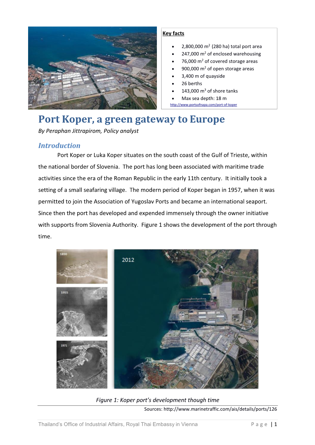 Port Koper, a Green Gateway Toeurope