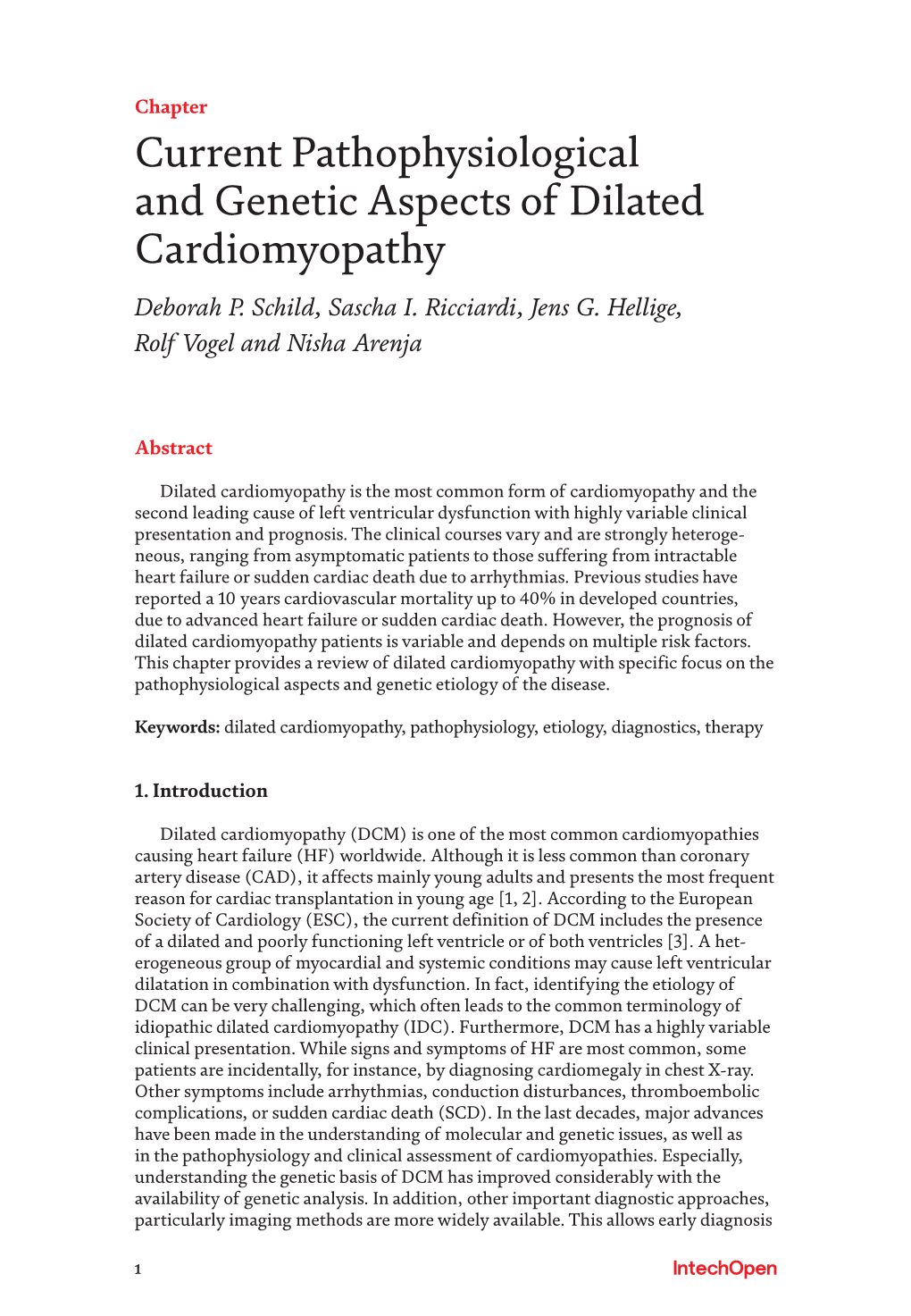 Current Pathophysiological and Genetic Aspects of Dilated Cardiomyopathy Deborah P
