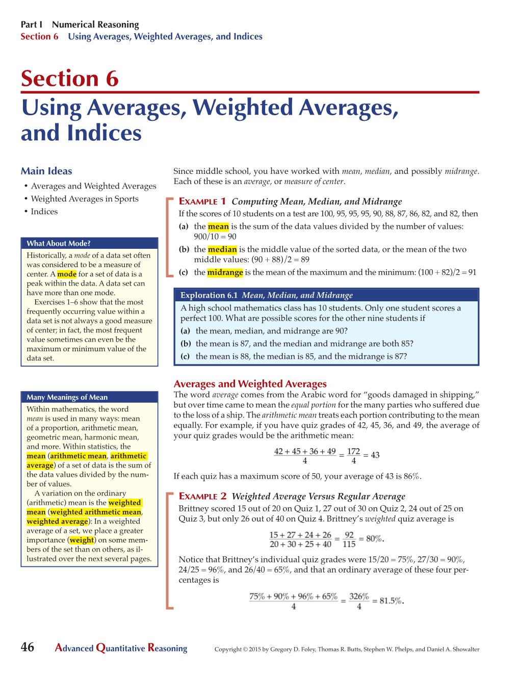 Advanced Quantitative Reasoning Copyright © 2015 by Gregory D