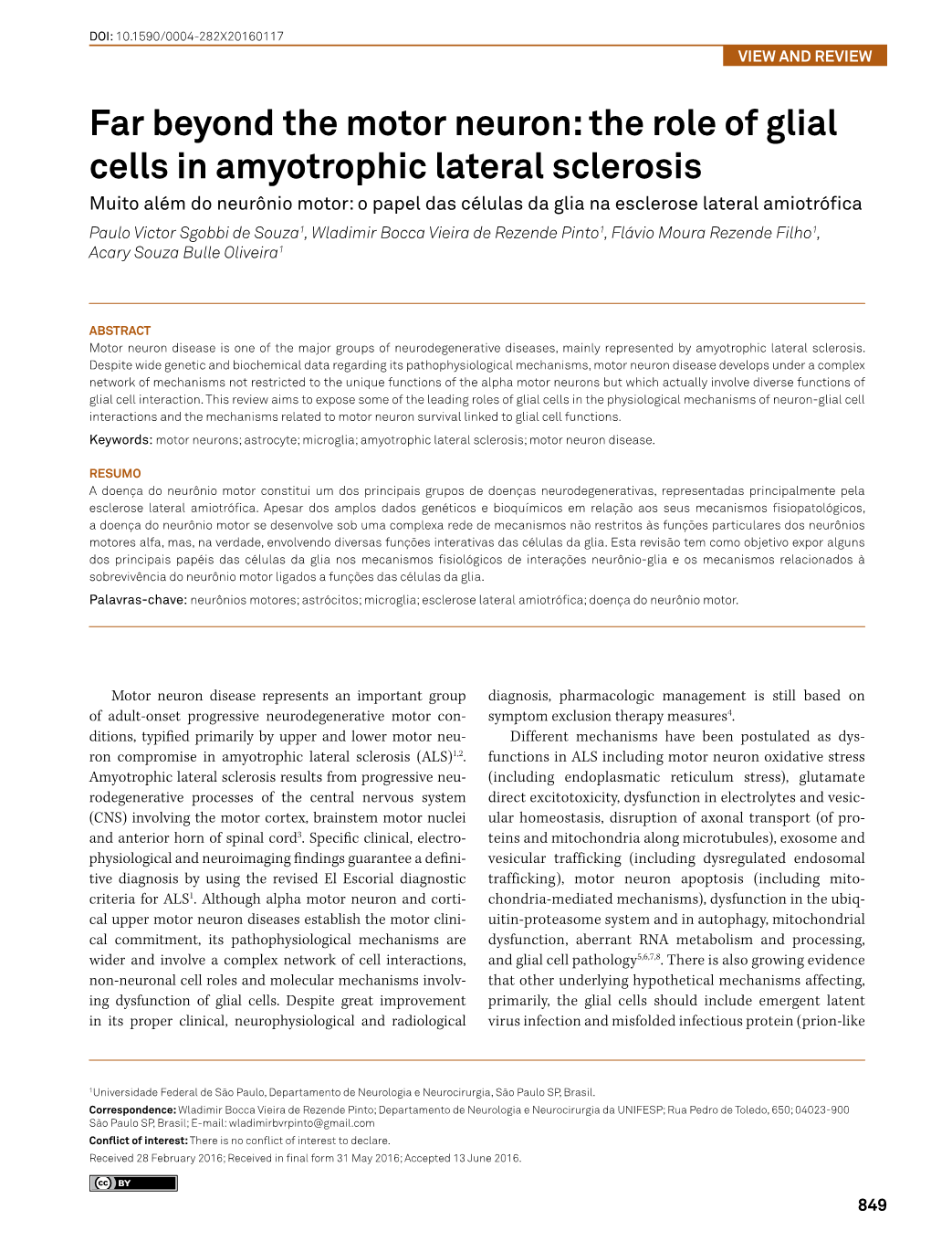 Far Beyond the Motor Neuron: the Role of Glial Cells in Amyotrophic Lateral