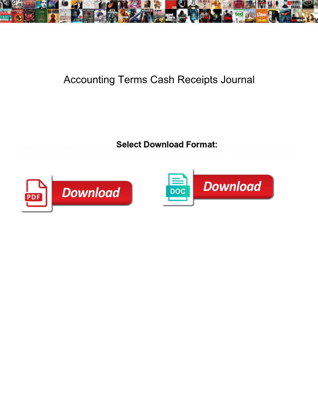 Accounting Terms Cash Receipts Journal