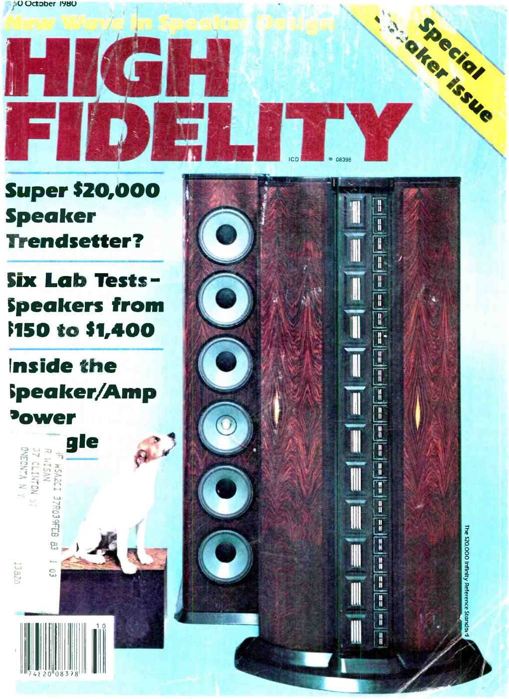 Speaker Super $20,000 Trendsetter? Six Labtests , P150 To$1,400 Speakers from Inside the Sower Cpeakeriamp CD SO October19t30 I 1.1 I IH 74E 20 O CO a 08328 Gle