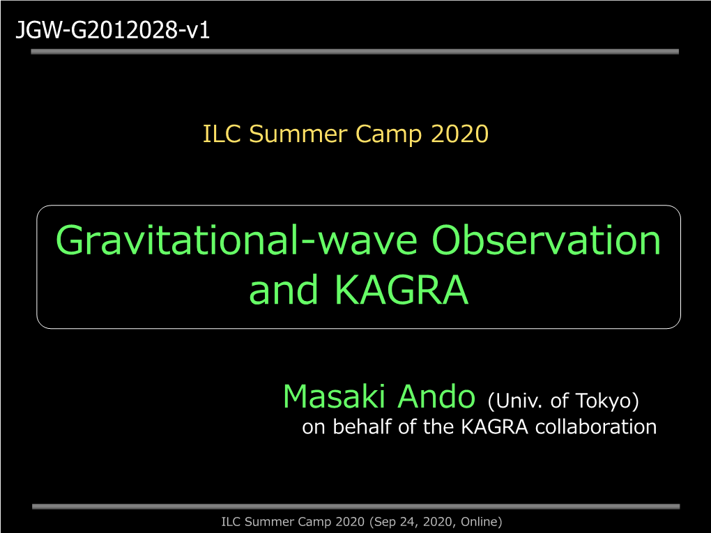 Gravitational-Wave Observation and KAGRA
