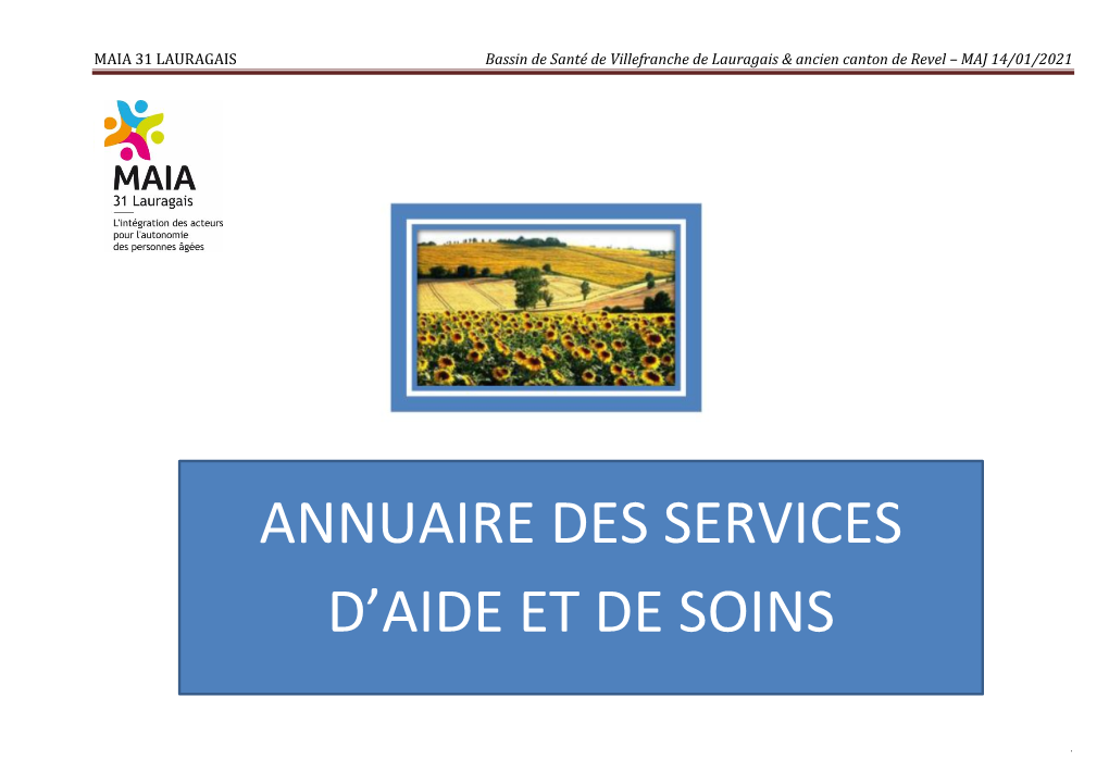 Annuaire Du Bassin De Santé Du Lauragais & Ancien Canton De Revel