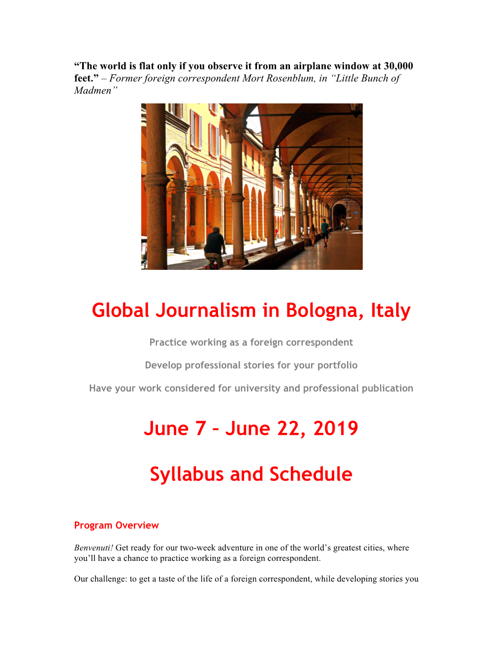 International Reporting Syllabus