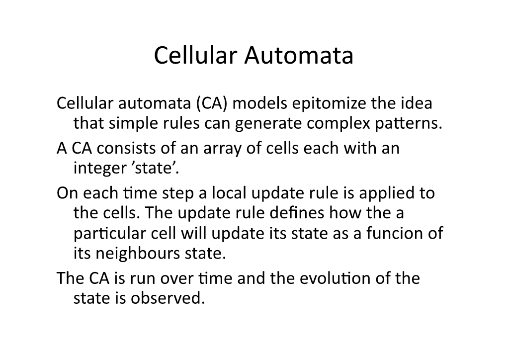 Cellular Automata