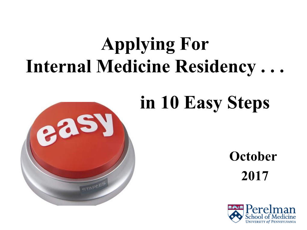 Applying for Internal Medicine Residency