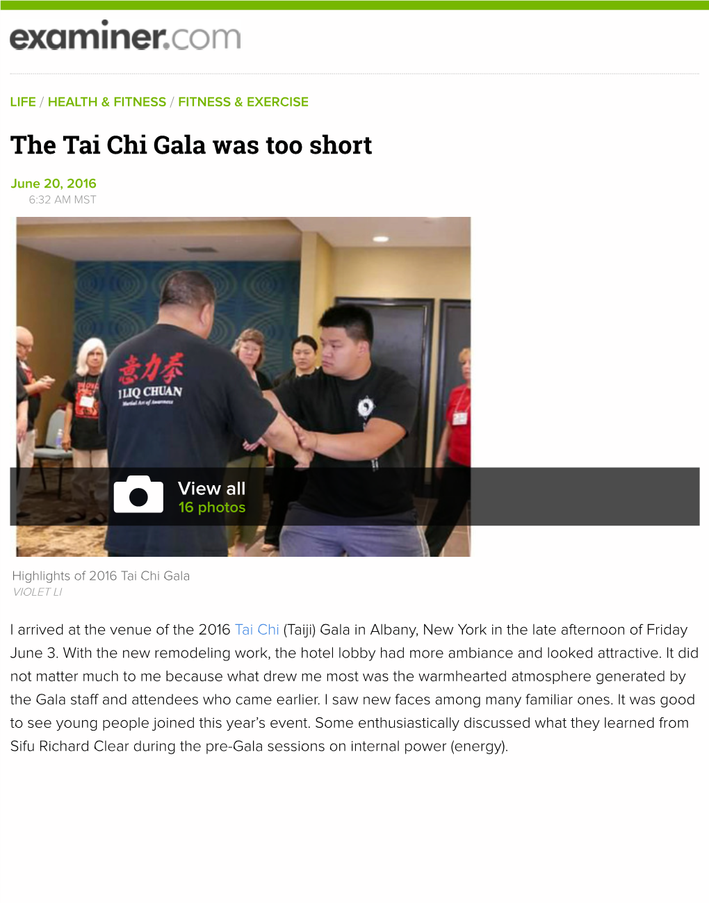 The Tai Chi Gala Was Too Short