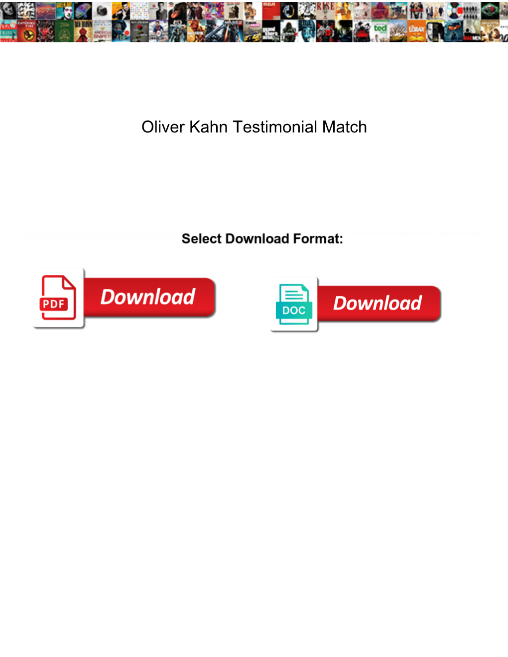 Oliver Kahn Testimonial Match