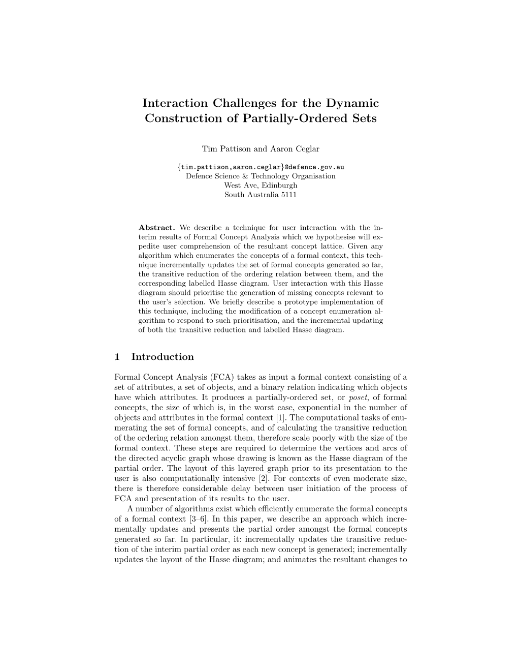 Interaction Challenges for the Dynamic Construction of Partially-Ordered Sets