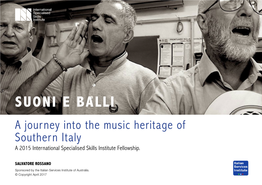 Suoni E Balli: a Journey Into the Music Heritage of Southern Italy