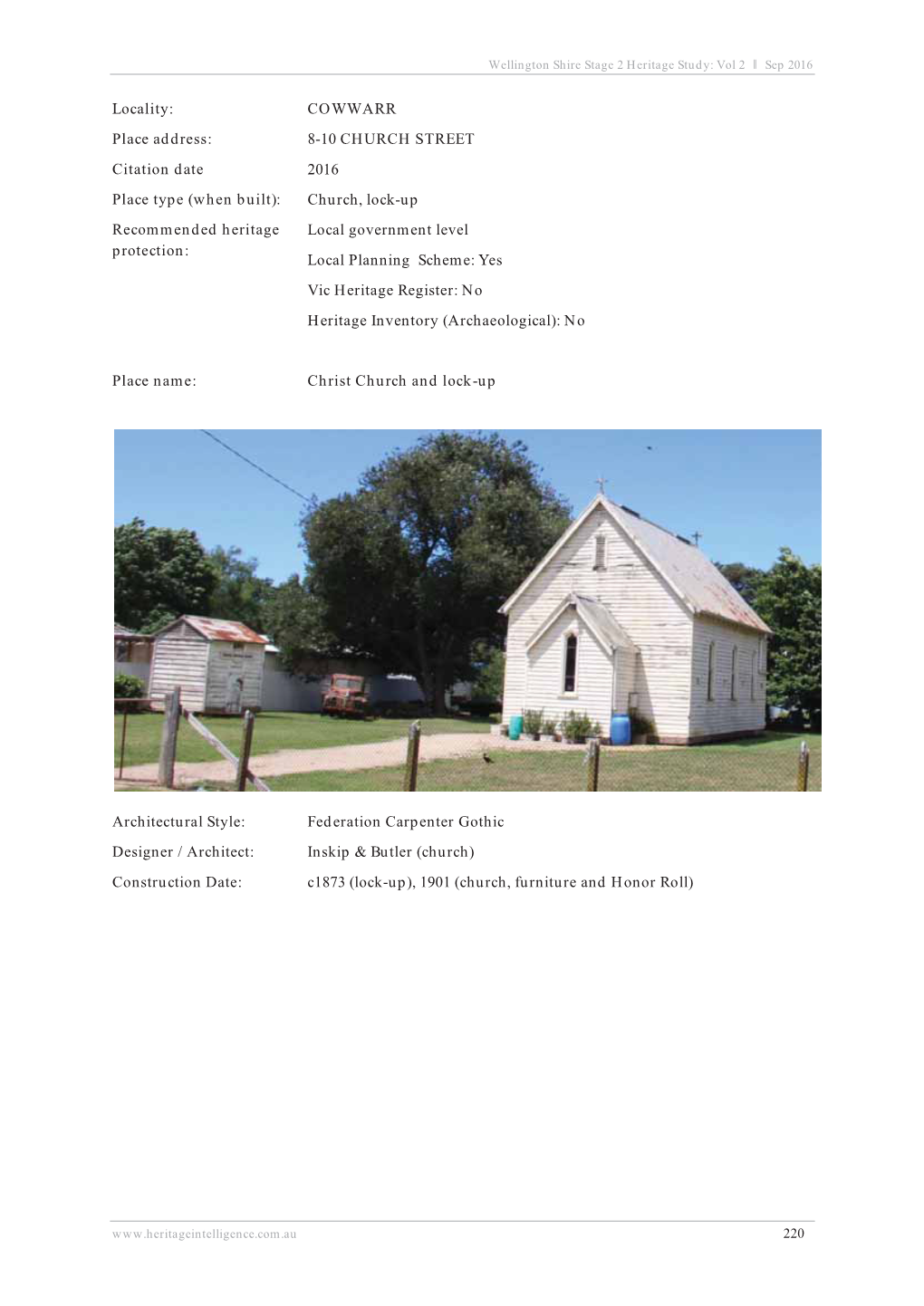Locality: COWWARR Place Address: 8-10 CHURCH STREET Citation