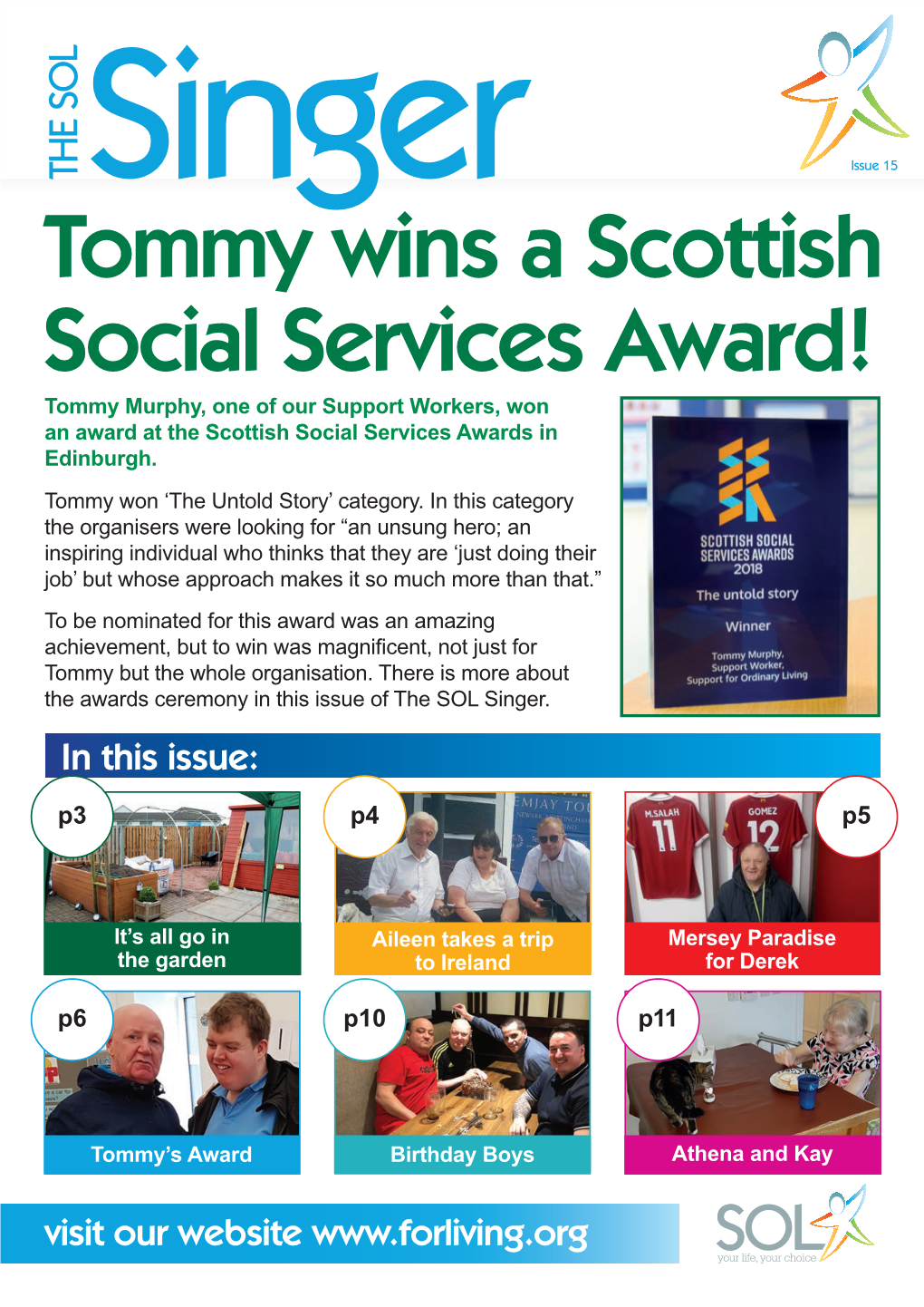 Tommy Wins a Scottish Social Services Award!