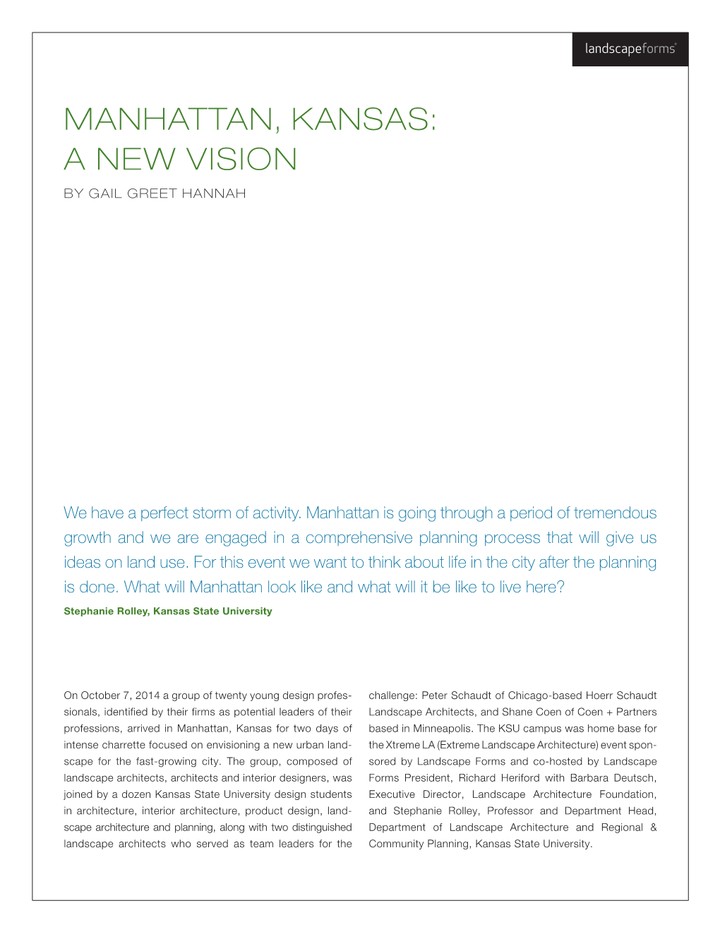 Manhattan, Kansas: a New Vision by Gail Greet Hannah