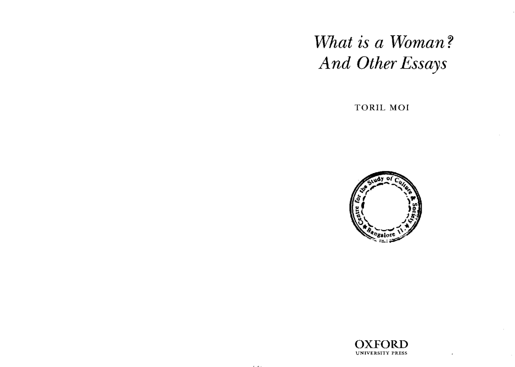 What Is a Woman ? and Other Essays