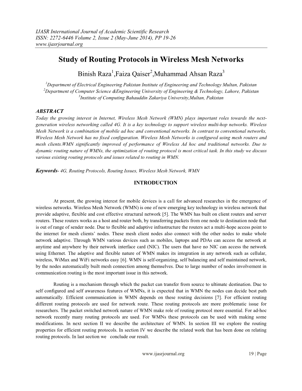 Study of Routing Protocols in Wireless Mesh Networks