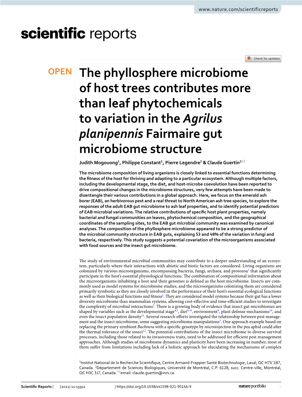 The Phyllosphere Microbiome of Host Trees Contributes More Than Leaf