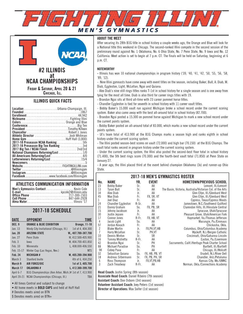 2 ILLINOIS at NCAA CHAMPIONSHIPS