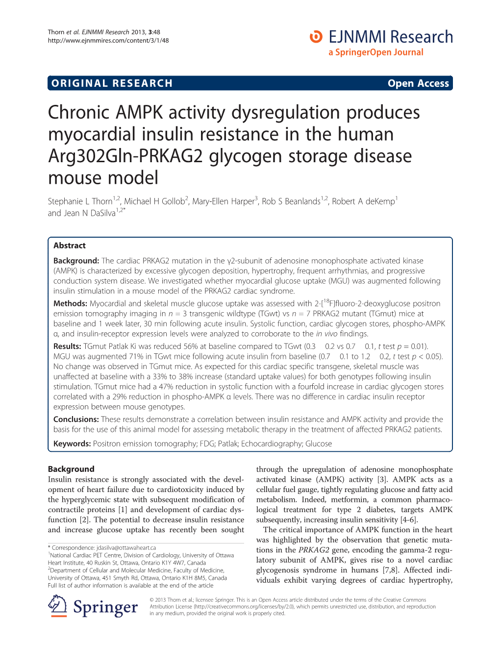 Chronic AMPK Activity Dysregulation Produces