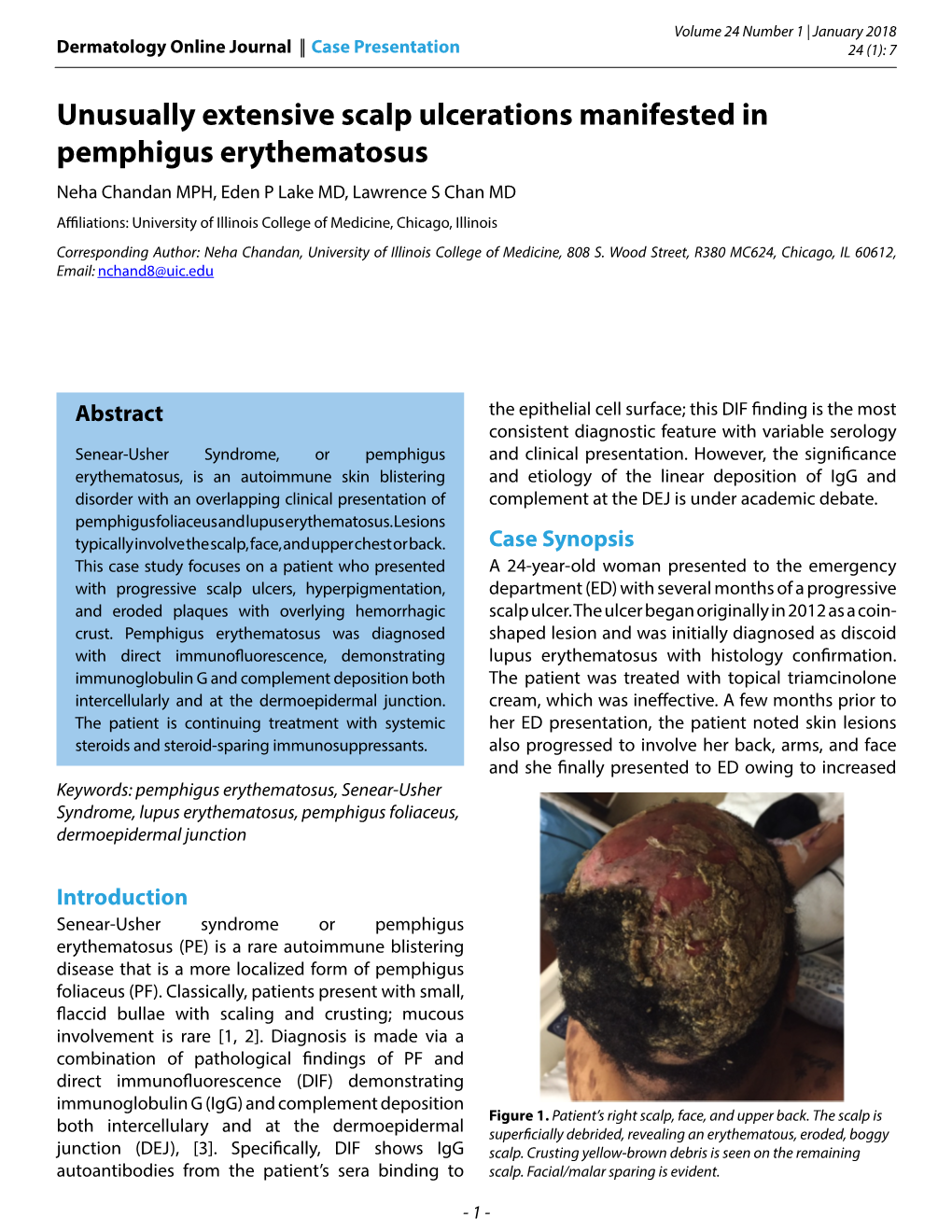 Unusually Extensive Scalp Ulcerations Manifested in Pemphigus