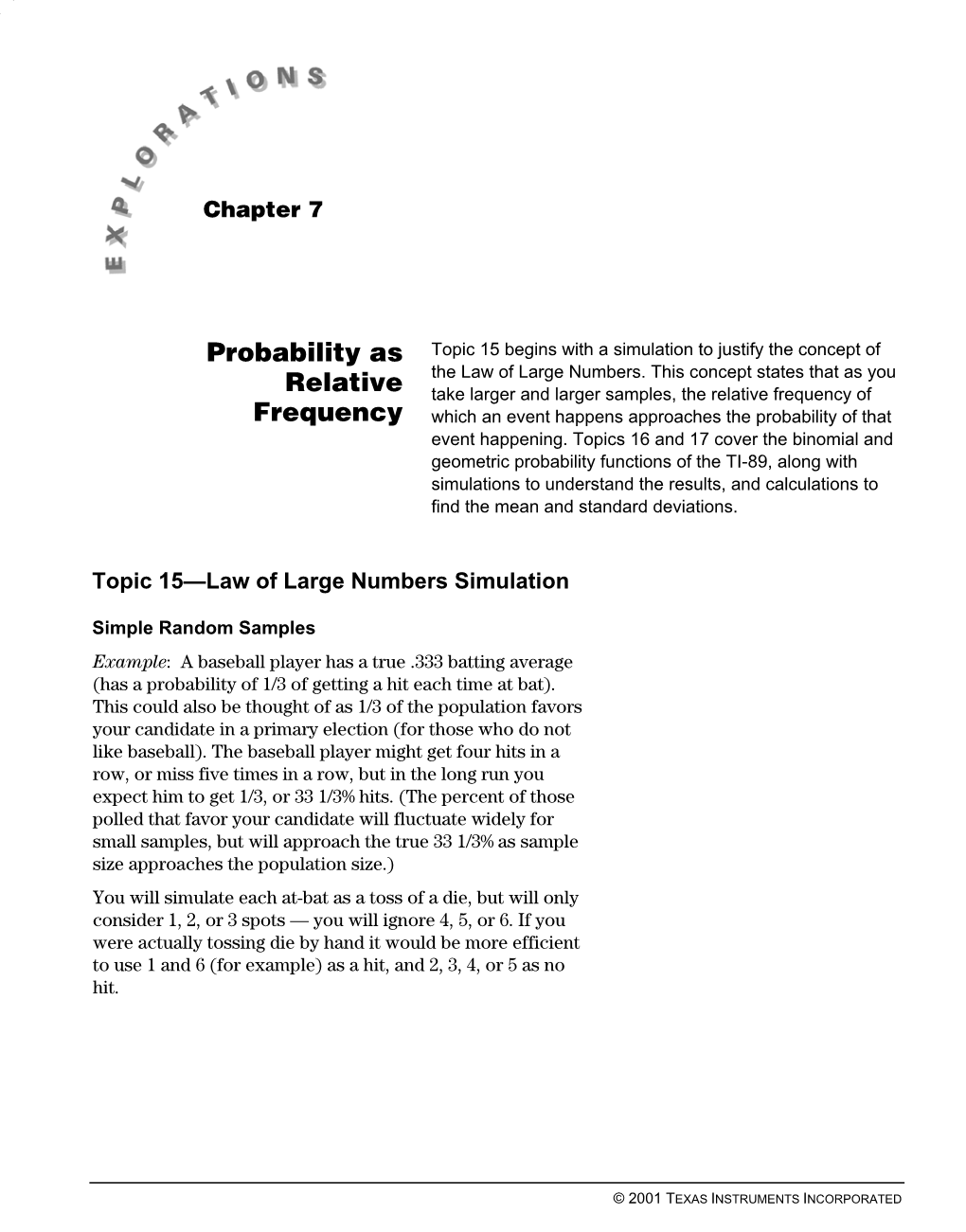 Probability As Relative Frequency 97