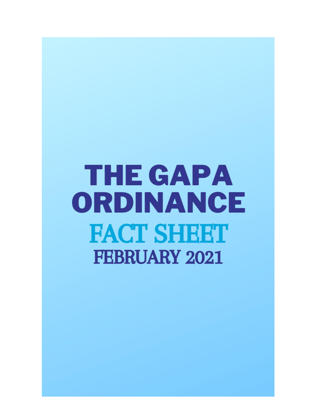 The New GAPA Ordinance (Updated February 2021)