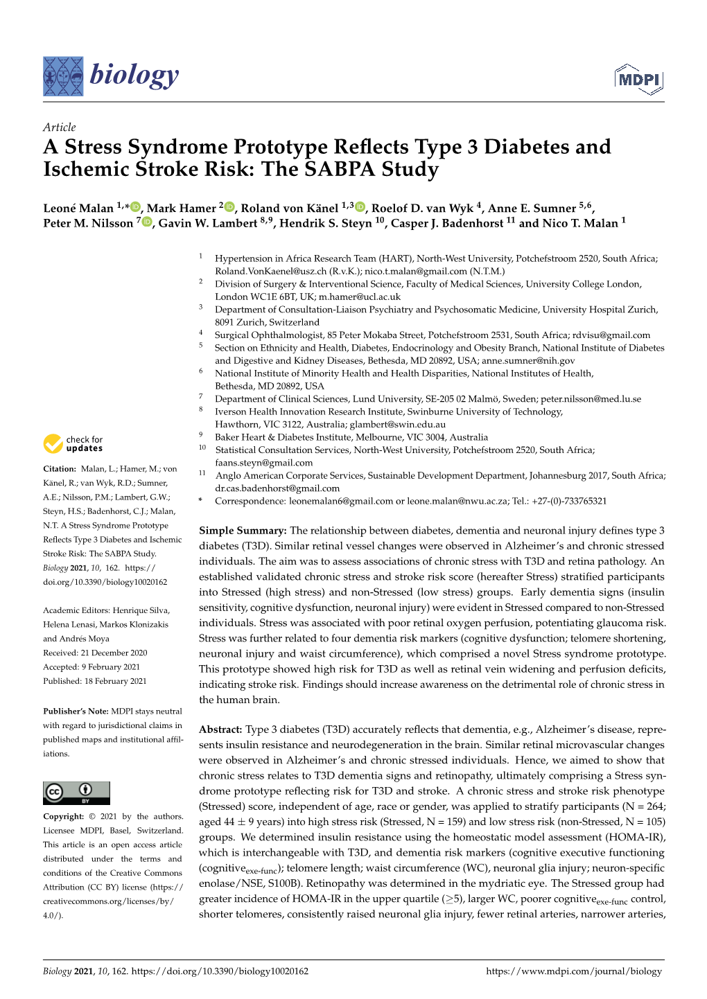 A Stress Syndrome Prototype Reflects Type 3 Diabetes and Ischemic