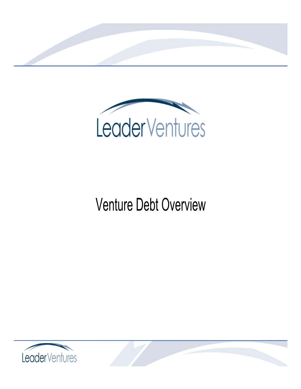 Venture Debt Overview Introduction