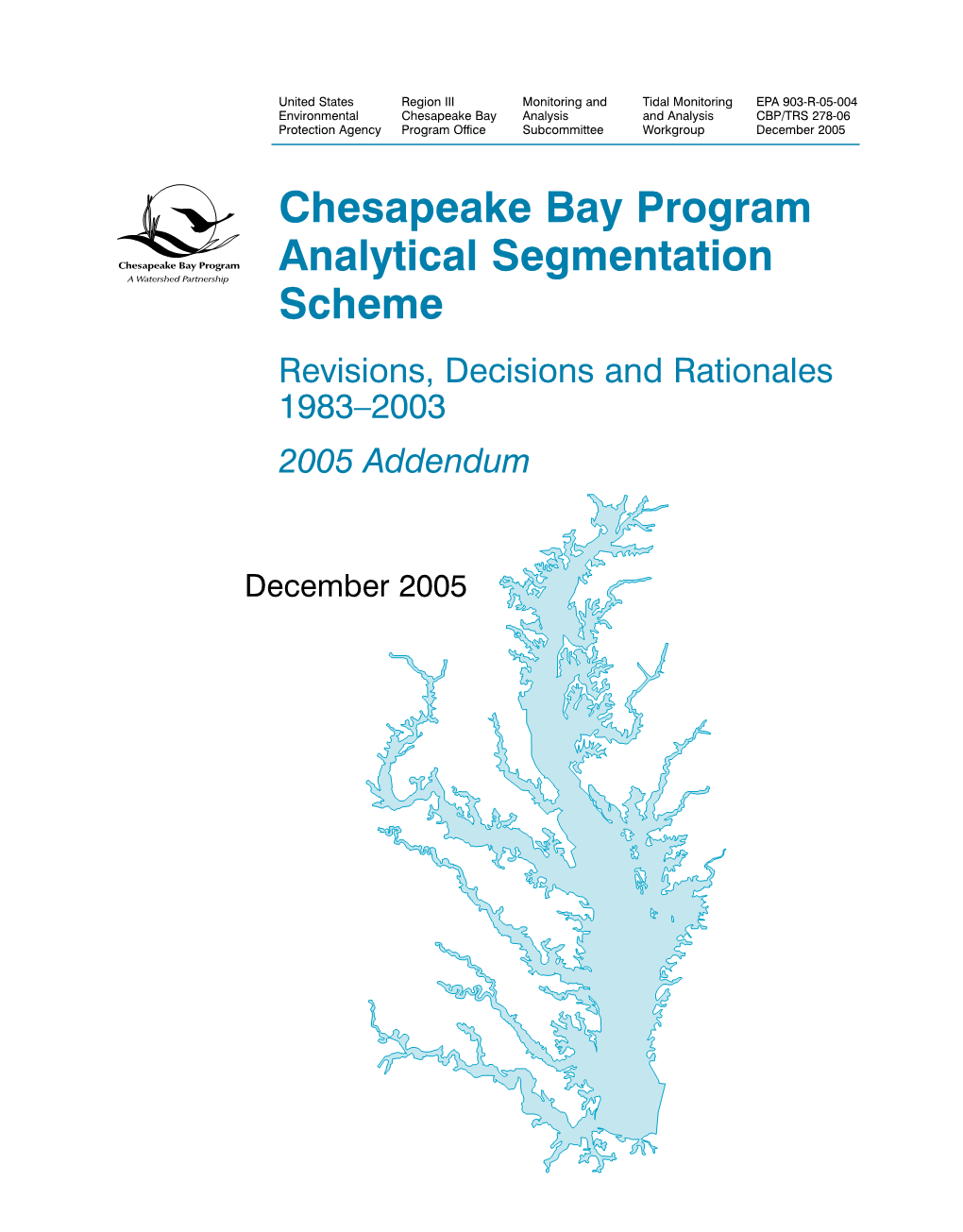 2005 Addendum to Chesapeake Bay Program Analytical Segmentation