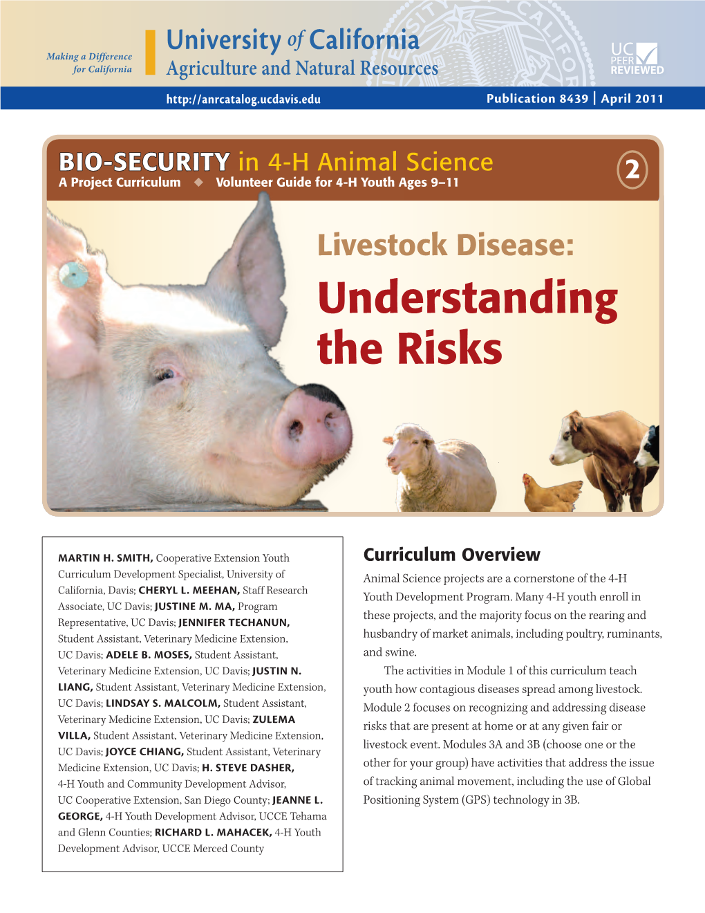 Bio-Security in 4-H Animal Science 2: Livestock Disease: Understanding