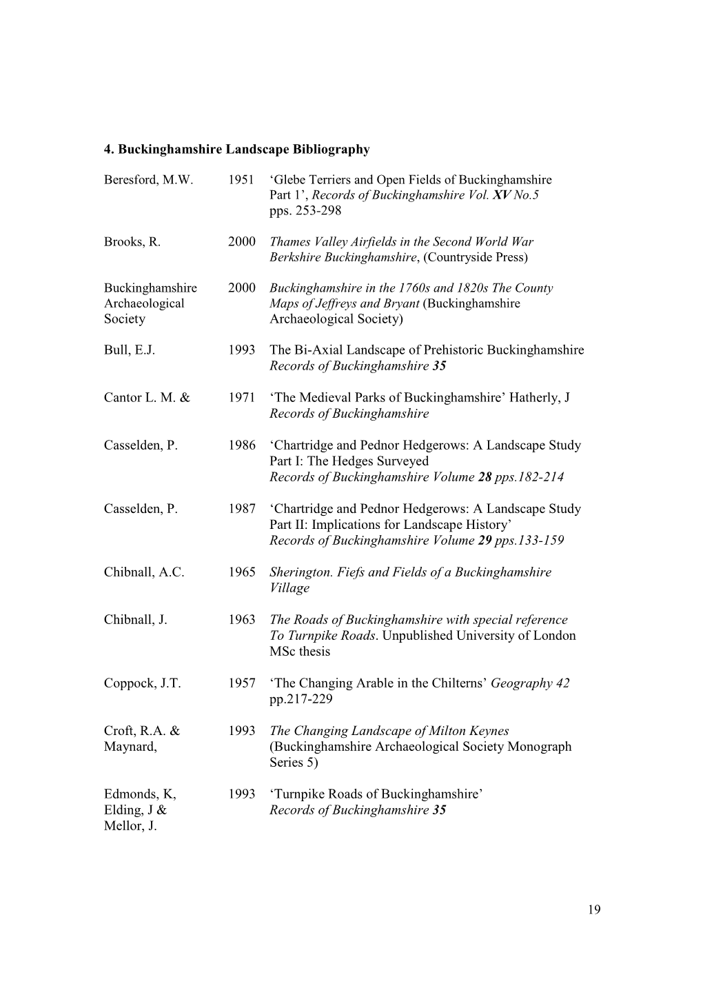 4. Buckinghamshire Landscape Bibliography Pps. 253-298 Society