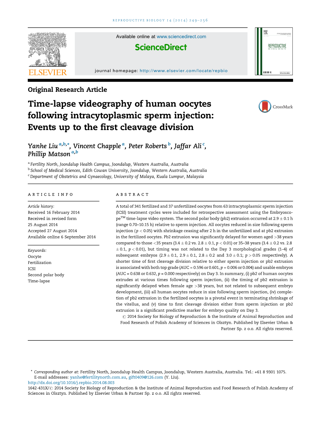 Time-Lapse Videography of Human Oocytes Following