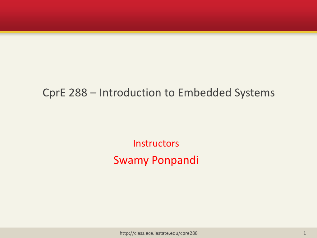 Cpre 288 – Introduction to Embedded Systems