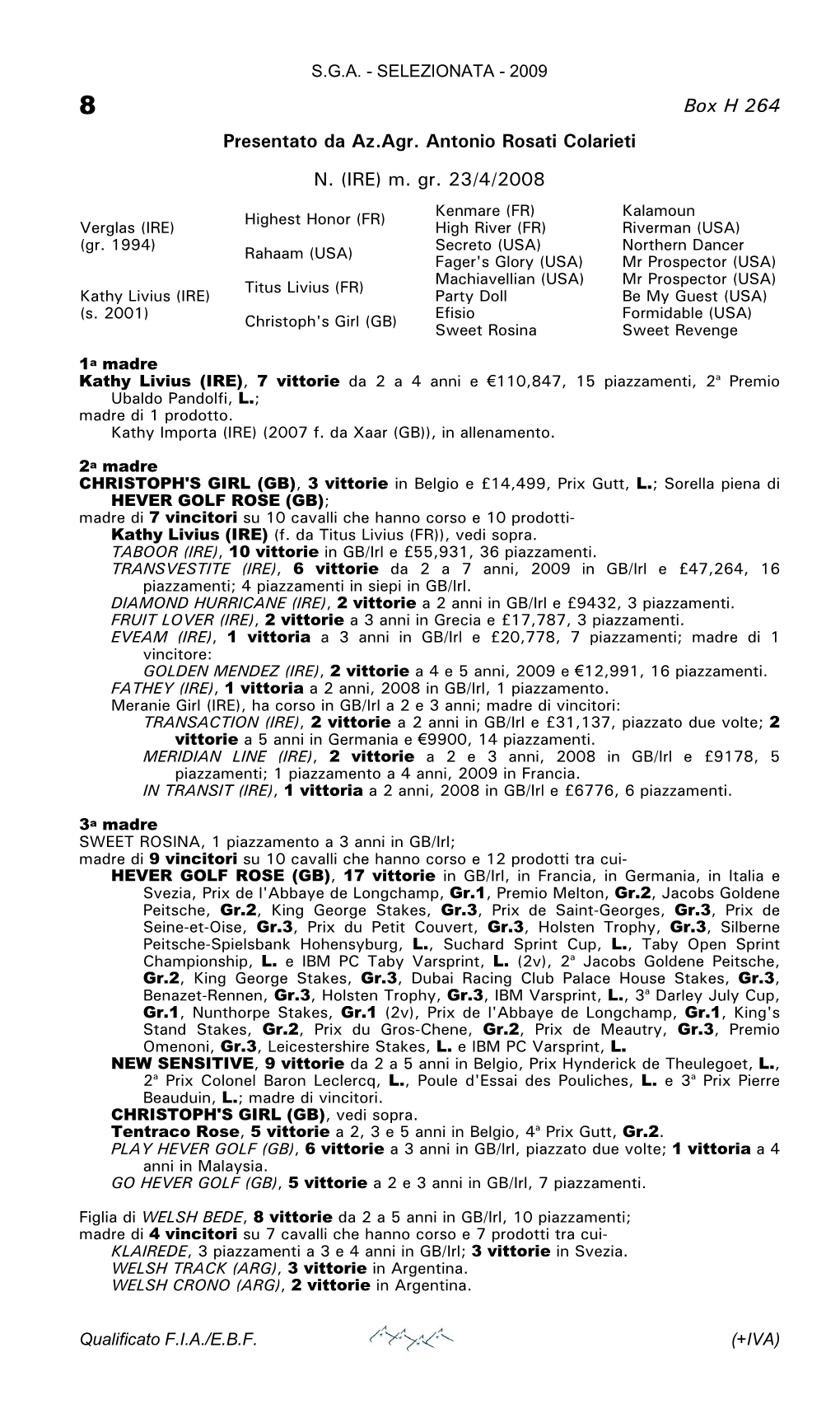 Tattersalls Catalogue Page