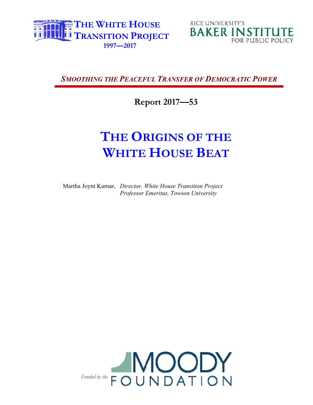 Origins of the White House Beat