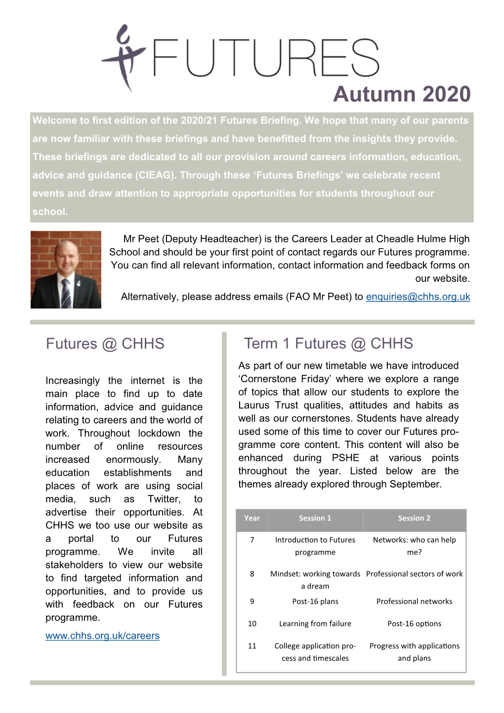 Autumn 2020 Welcome to First Edition of the 2020/21 Futures Briefing