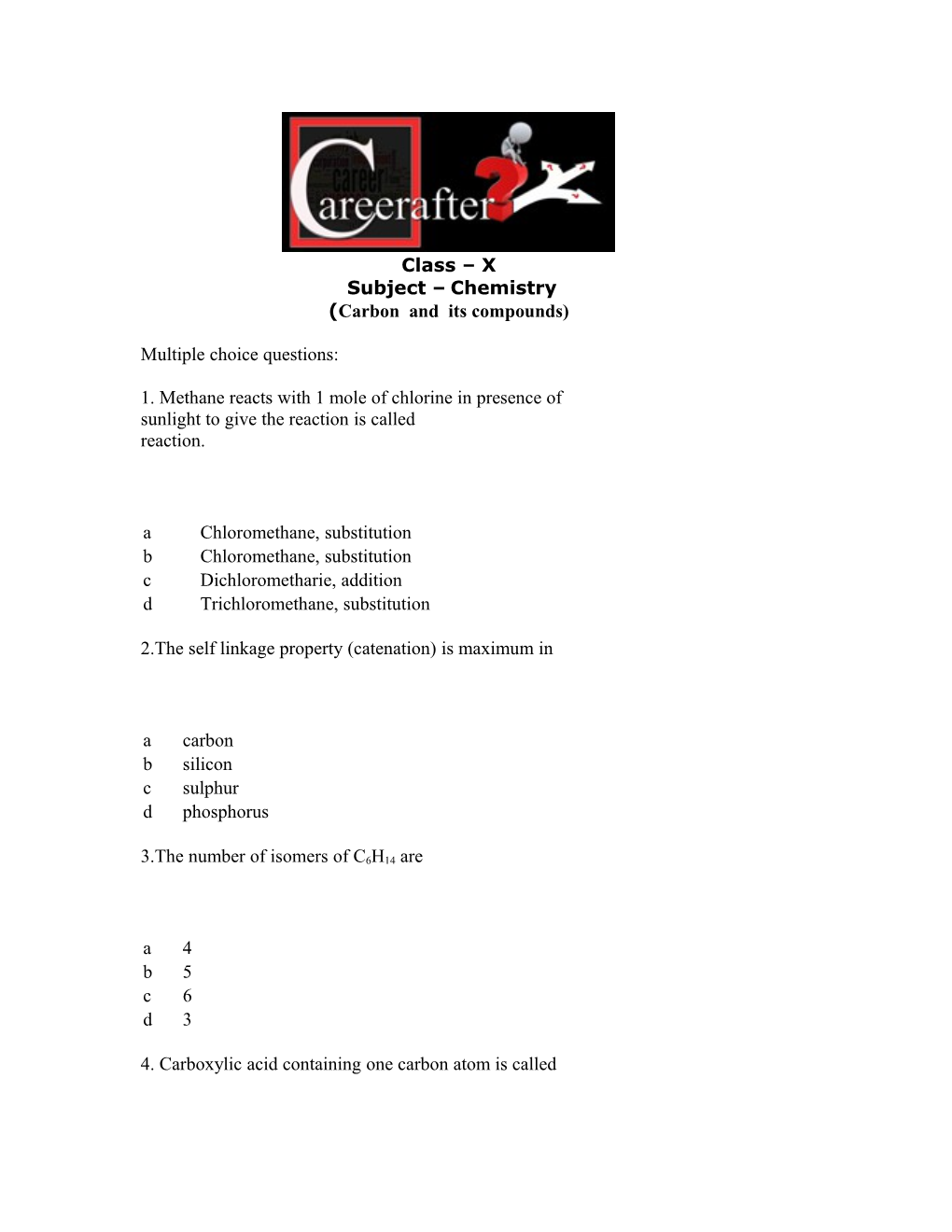 Methane Reacts with 1 Mole of Chlorine in Presence Of