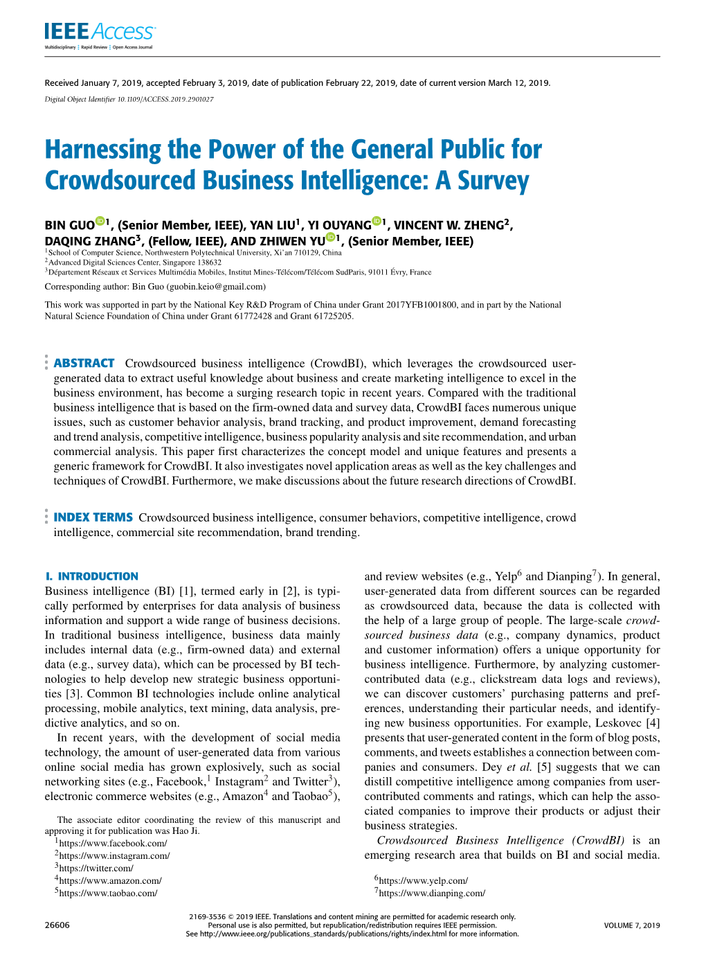 Harnessing the Power of the General Public for Crowdsourced Business Intelligence: a Survey