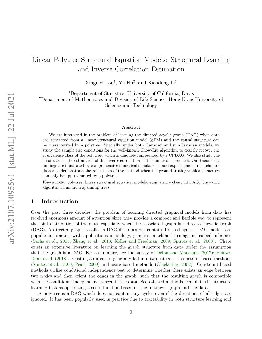 Linear Polytree Structural Equation Models: Structural Learning and Inverse Correlation Estimation